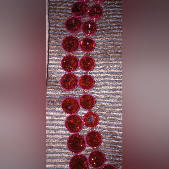 NWT J. Crew Sparkly Double-Drop Necklace/Earrings Pink - Picture 6 of 9